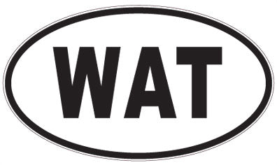 WAT - 3 Letter Initials Oval Magnet