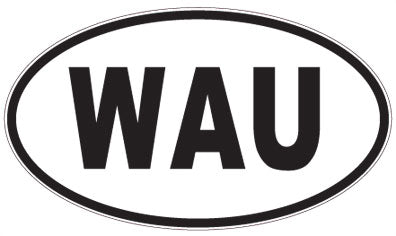 WAU - 3 Letter Initials Oval Magnet