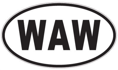 WAW - 3 Letter Initials Oval Magnet