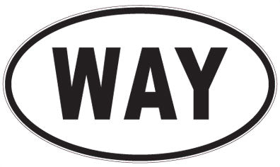 WAY - 3 Letter Initials Oval Magnet