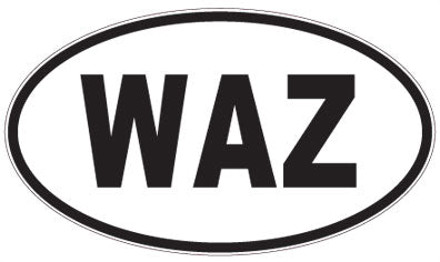 WAZ - 3 Letter Initials Oval Magnet