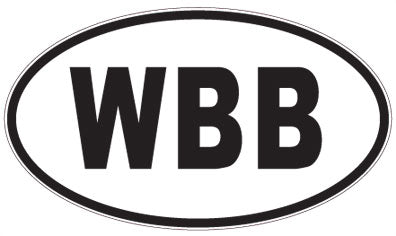 WBB - 3 Letter Initials Oval Magnet