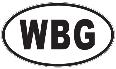 WBG - 3 Letter Initials Oval Magnet