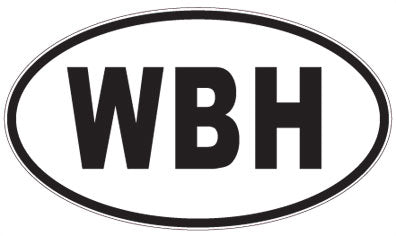 WBH - 3 Letter Initials Oval Magnet