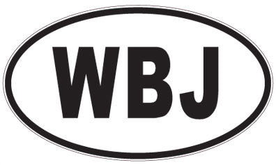 WBJ - 3 Letter Initials Oval Magnet