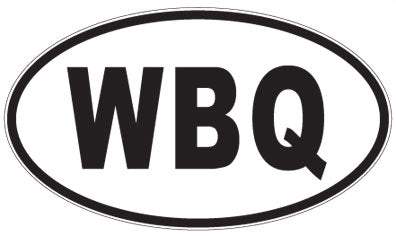WBQ - 3 Letter Initials Oval Magnet