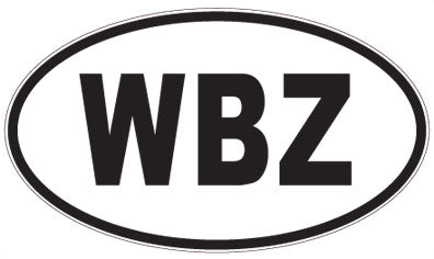 WBZ - 3 Letter Initials Oval Magnet