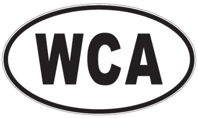 WCA - 3 Letter Initials Oval Magnet