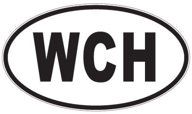 WCH - 3 Letter Initials Oval Magnet