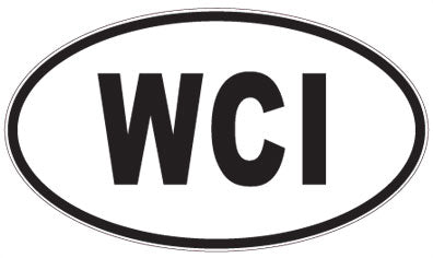 WCI - 3 Letter Initials Oval Magnet
