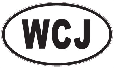 WCJ - 3 Letter Initials Oval Magnet