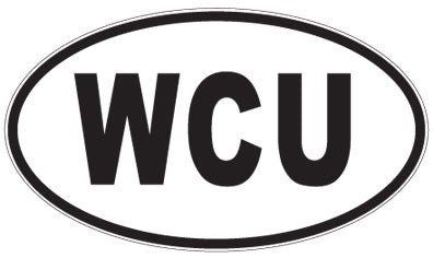 WCU - 3 Letter Initials Oval Magnet