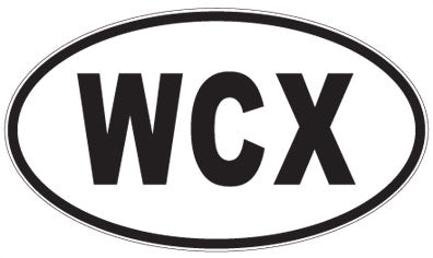 WCX - 3 Letter Initials Oval Magnet