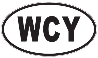 WCY - 3 Letter Initials Oval Sticker