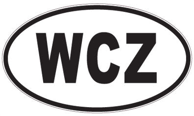 WCZ - 3 Letter Initials Oval Magnet