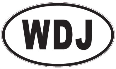WDJ - 3 Letter Initials Oval Magnet