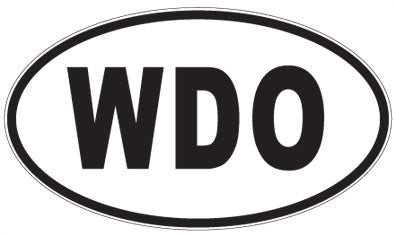 WDO - 3 Letter Initials Oval Magnet