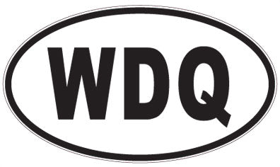 WDQ - 3 Letter Initials Oval Magnet