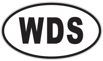 WDS - 3 Letter Initials Oval Sticker