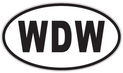 WDW - 3 Letter Initials Oval Sticker