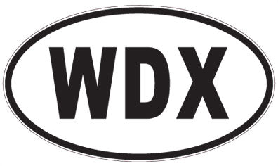 WDX - 3 Letter Initials Oval Sticker