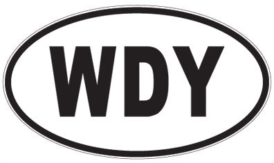 WDY - 3 Letter Initials Oval Sticker