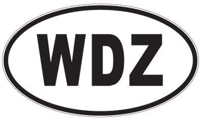 WDZ - 3 Letter Initials Oval Sticker