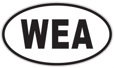 WEA - 3 Letter Initials Oval Sticker