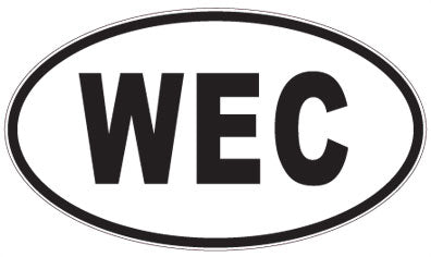 WEC - 3 Letter Initials Oval Sticker