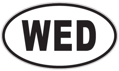 WED - 3 Letter Initials Oval Magnet