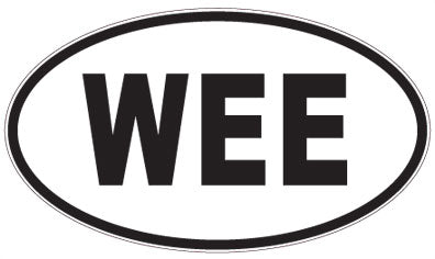 WEE - 3 Letter Initials Oval Sticker