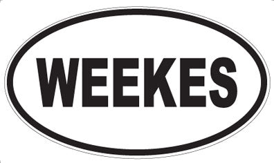 WEEKES - Oval Sticker