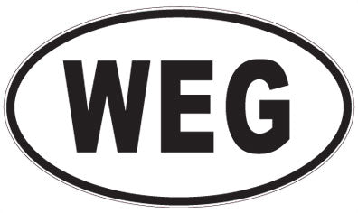 WEG - 3 Letter Initials Oval Magnet