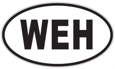 WEH - 3 Letter Initials Oval Sticker