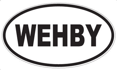 WEHBY - Oval Sticker