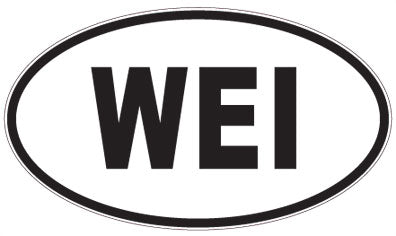 WEI - 3 Letter Initials Oval Magnet