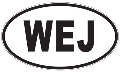WEJ - 3 Letter Initials Oval Sticker
