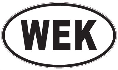 WEK - 3 Letter Initials Oval Sticker