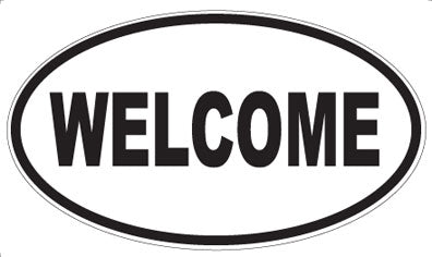 WELCOME - Oval Sticker