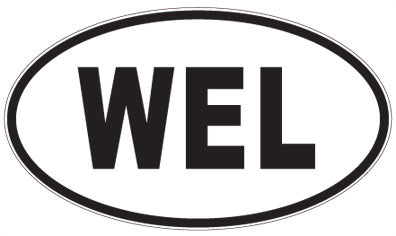 WEL - 3 Letter Initials Oval Magnet