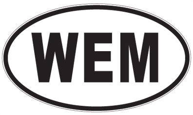 WEM - 3 Letter Initials Oval Magnet
