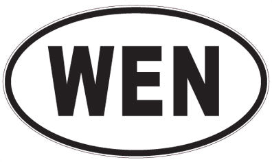 WEN - 3 Letter Initials Oval Sticker