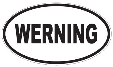 WERNING - Oval Sticker