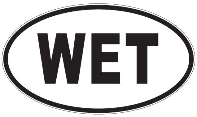 WET - 3 Letter Initials Oval Sticker