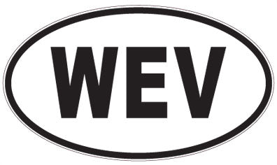 WEV - 3 Letter Initials Oval Sticker