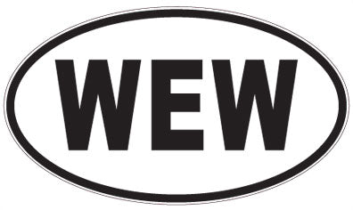 WEW - 3 Letter Initials Oval Magnet
