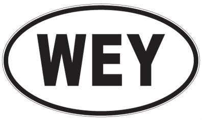 WEY - 3 Letter Initials Oval Magnet