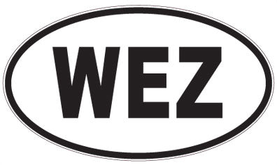 WEZ - 3 Letter Initials Oval Sticker