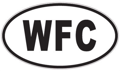 WFC - 3 Letter Initials Oval Sticker