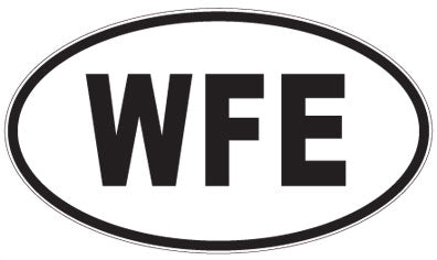 WFE - 3 Letter Initials Oval Sticker